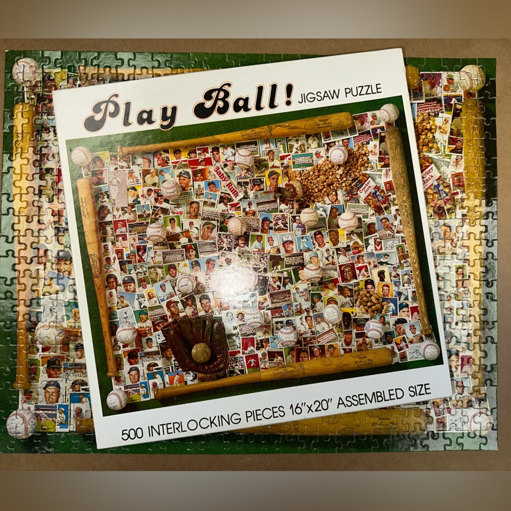 Vintage Play Ball Baseball Cards Jigsaw Puzzle 500 Piece 7860 Nordevco 1990 100%